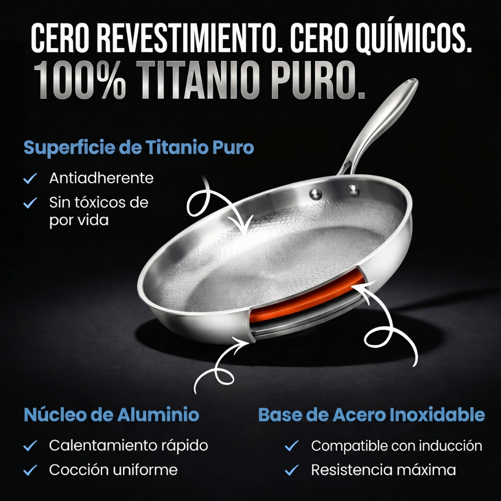 Sartén de titanio 100 % puro — TITANOX®