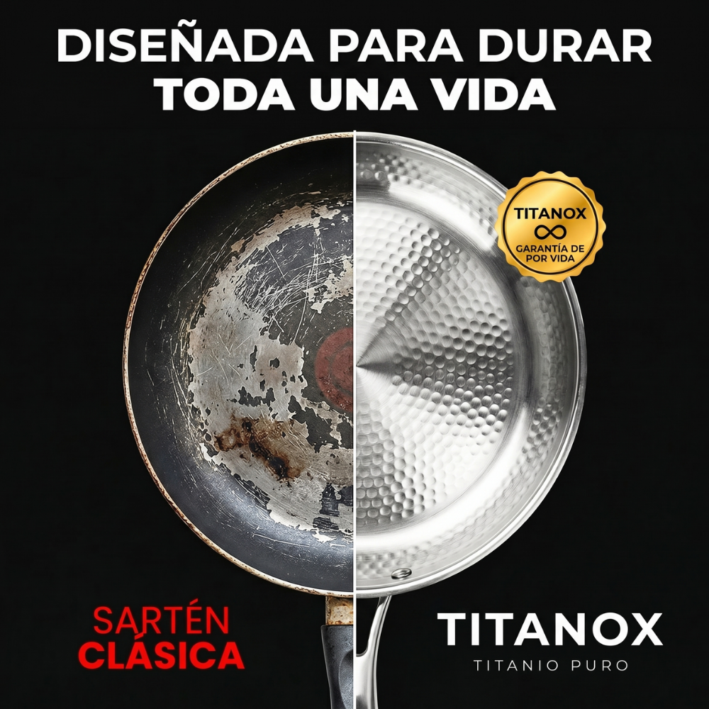 Sartén de titanio 100 % puro — TITANOX®