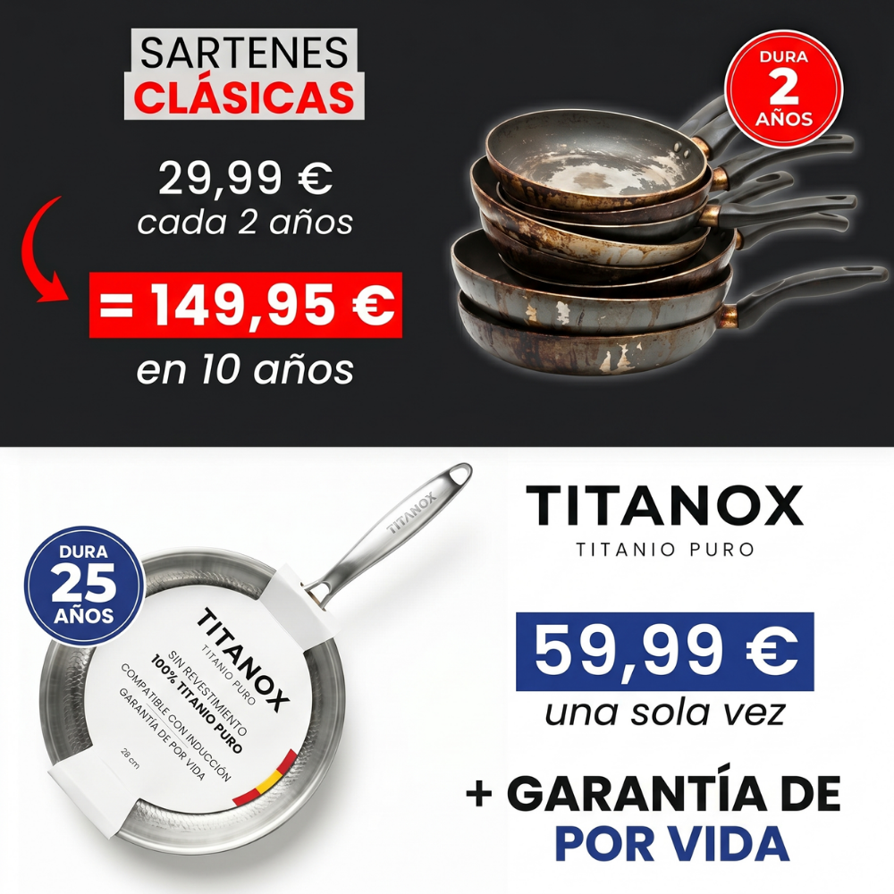 Sartén de titanio 100 % puro — TITANOX®