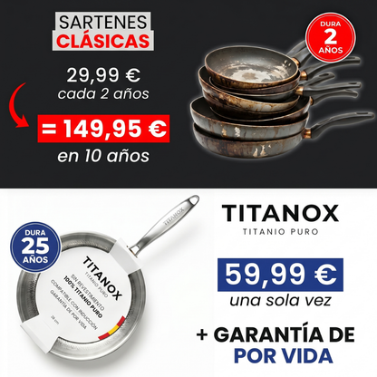 Sartén de titanio 100 % puro — TITANOX®