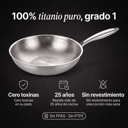 Wok 100% Titanio Puro (28 cm) — TITANOX®